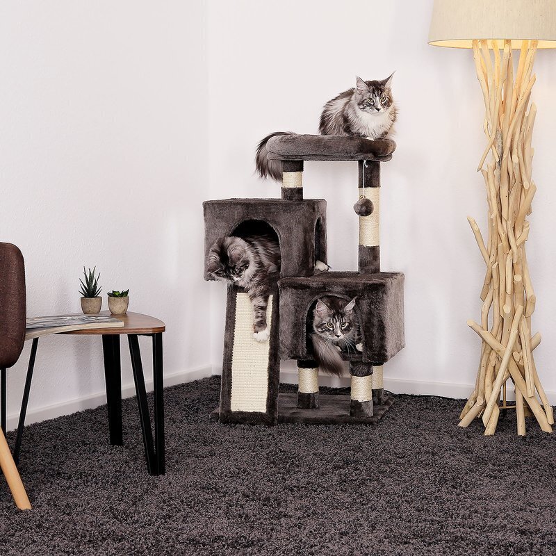 Suusi katės draskyklė, tamsiai pilka, 95 cm kaina ir informacija | Draskyklės | pigu.lt