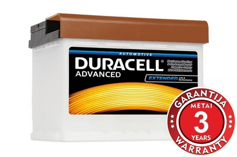 DURACELL Advanced 63Ah 600A 12V akumuliatorius цена и информация | Akumuliatoriai | pigu.lt