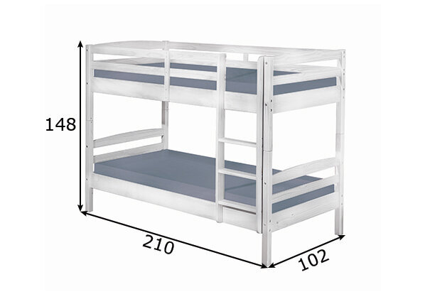 Dviaukštė lova Annika, 90 x 200 cm kaina ir informacija | Lovos | pigu.lt