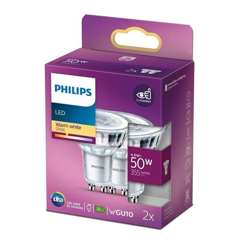 LED lempos Philips (GU10, 4,6 W, 355lm) 2vnt. цена и информация | LED juostos | pigu.lt