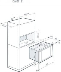 Интегрируемая микроволновая печь De Dietrich DME7121W, 26 л, белый цена и информация | Микроволновые печи | pigu.lt