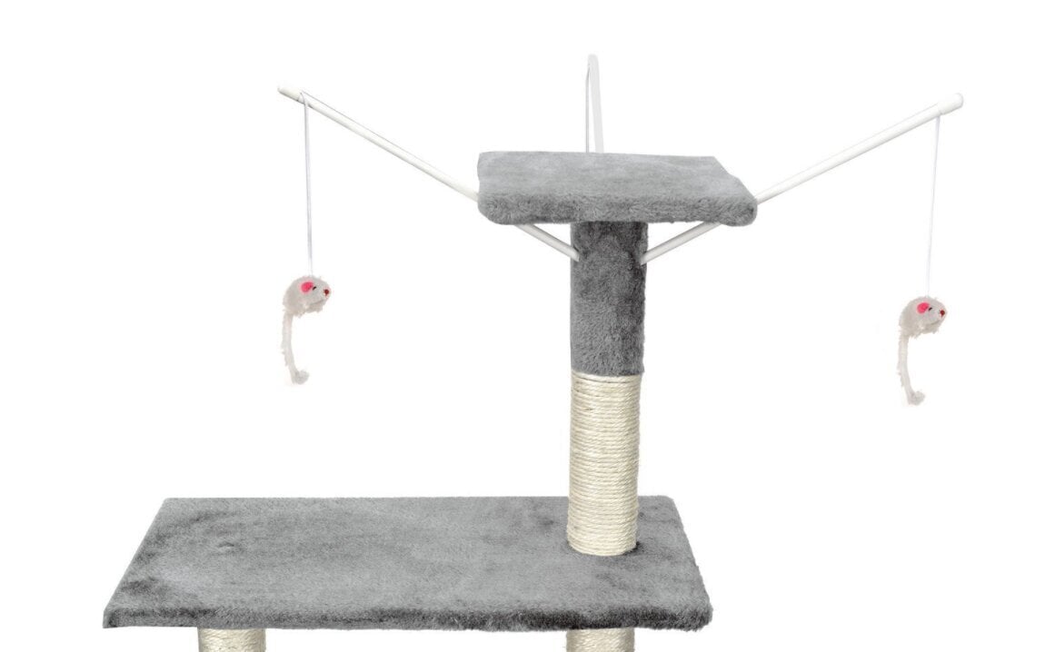 Kačių draskyklė su žaislais Funfit, 135 cm kaina ir informacija | Draskyklės | pigu.lt