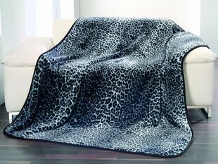 Tekstilinis pledas / antklodė Cashmere sniego leopardas, pilkas, 150 x 200 cm kaina ir informacija | Lovatiesės ir pledai | pigu.lt