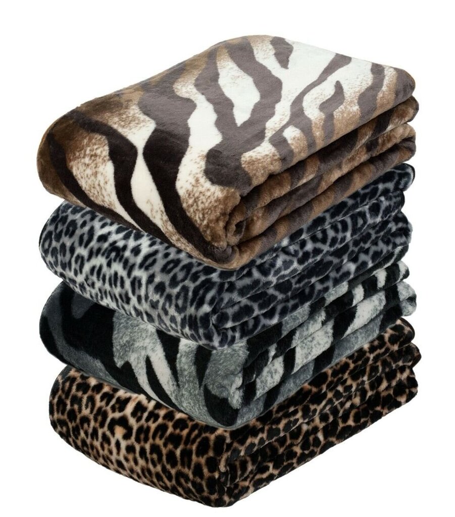 Tekstilinis pledas / antklodė Cashmere tigras, pilkas, 150 x 200 cm kaina ir informacija | Lovatiesės ir pledai | pigu.lt
