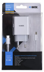 Ibox ILUC36W USB-C + USB-A kaina ir informacija | Krovikliai telefonams | pigu.lt