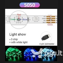 RGB 5050 LED juosta, 10 m kaina ir informacija | LED juostos | pigu.lt