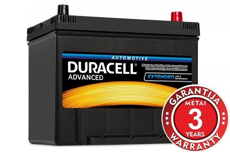 DURACELL Advanced 70Ah 600A 12V akumuliatorius цена и информация | Akumuliatoriai | pigu.lt