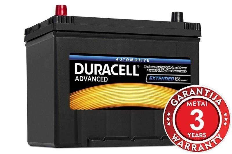 DURACELL Advanced 70Ah 600A 12V akumuliatorius kairinis kaina ir informacija | Akumuliatoriai | pigu.lt