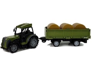 Зеленый трактор с прицепом для лошадей цена и информация | Игрушки для мальчиков | pigu.lt