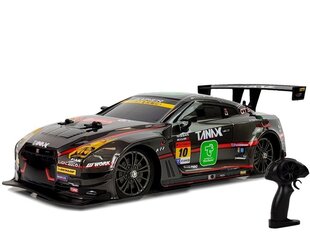 Lenktyninis automobilis su nuotolinio valdymo pultu Nissan GT-R Nismo GT3 1:16, juodas kaina ir informacija | Žaislai berniukams | pigu.lt