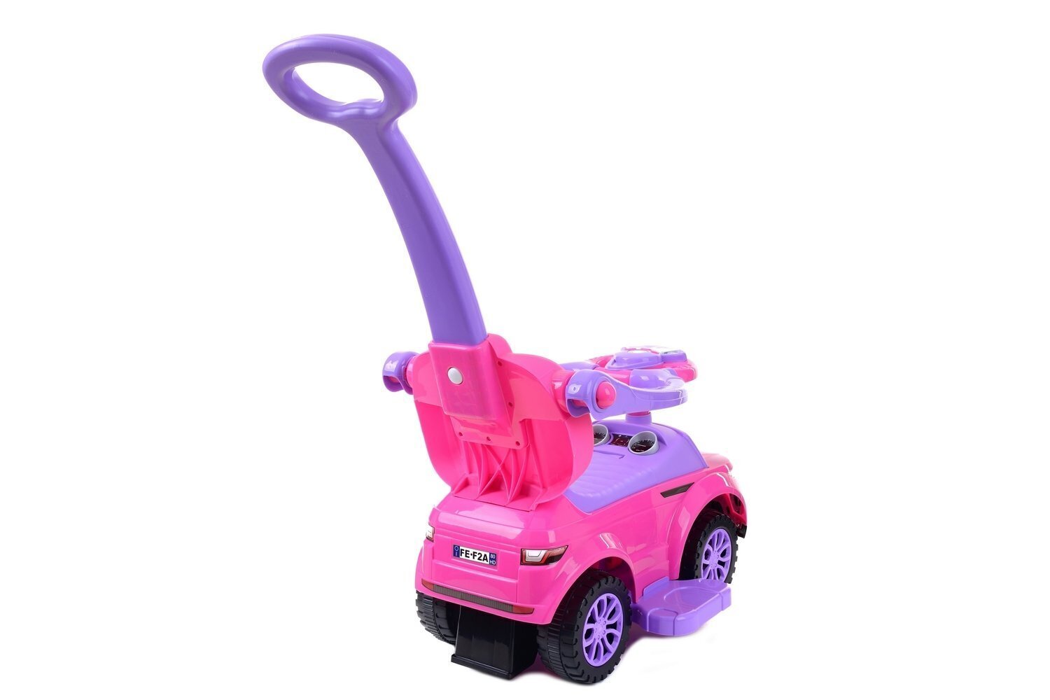 Paspiriamas vaikiškas automobilis-stumdukas su rankena, rožinis цена и информация | Žaislai kūdikiams | pigu.lt
