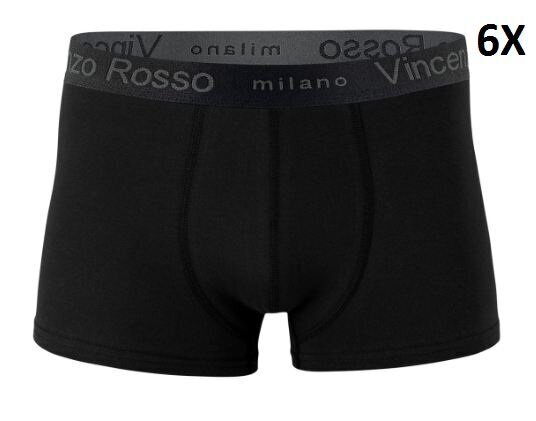 Trumpikės vyrams Vincenzo Rosso, juodos, 6 vnt. kaina ir informacija | Trumpikės | pigu.lt