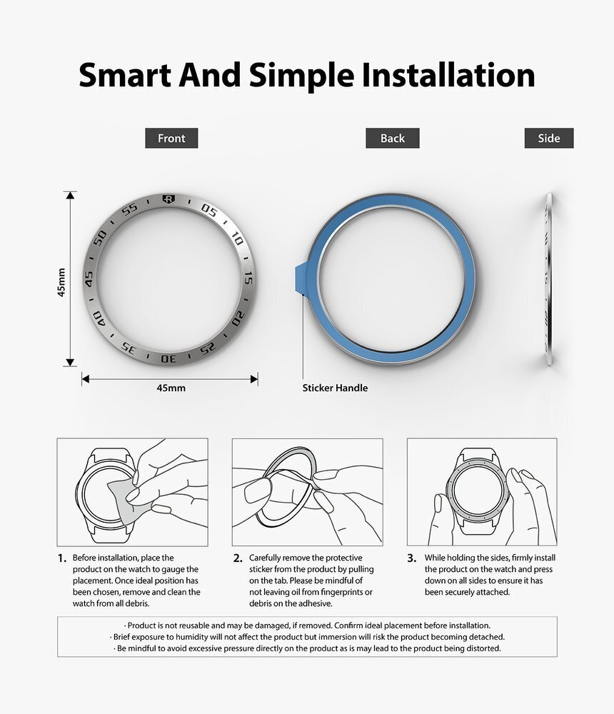 Ringke Bezel GW3-45-62 цена и информация | Išmaniųjų laikrodžių ir apyrankių priedai | pigu.lt