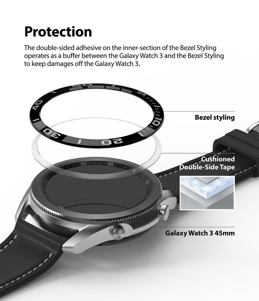 Ringke Bezel GW3-45-62 kaina ir informacija | Išmaniųjų laikrodžių ir apyrankių priedai | pigu.lt