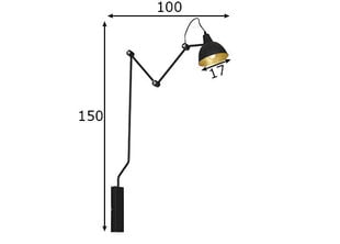 Настенный светильник Bibi черный цена и информация | Настенные светильники | pigu.lt