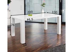 Valgomojo stalas 200 x 100 cm, baltas kaina ir informacija | Virtuvės ir valgomojo stalai, staliukai | pigu.lt