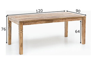 Valgomojo stalas Rustica, 120 x 90 cm kaina ir informacija | Virtuvės ir valgomojo stalai, staliukai | pigu.lt