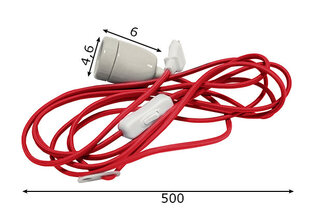 Кабельный Cord, E27 красный цена и информация | Потолочные светильники | pigu.lt