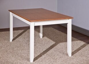 Valgomojo stalas Westerland 160x90 cm, ruda/balta kaina ir informacija | Virtuvės ir valgomojo stalai, staliukai | pigu.lt