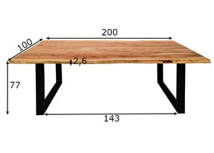 Valgomojo stalas Tische 200 x 100 cm, juodas kaina ir informacija | Virtuvės ir valgomojo stalai, staliukai | pigu.lt
