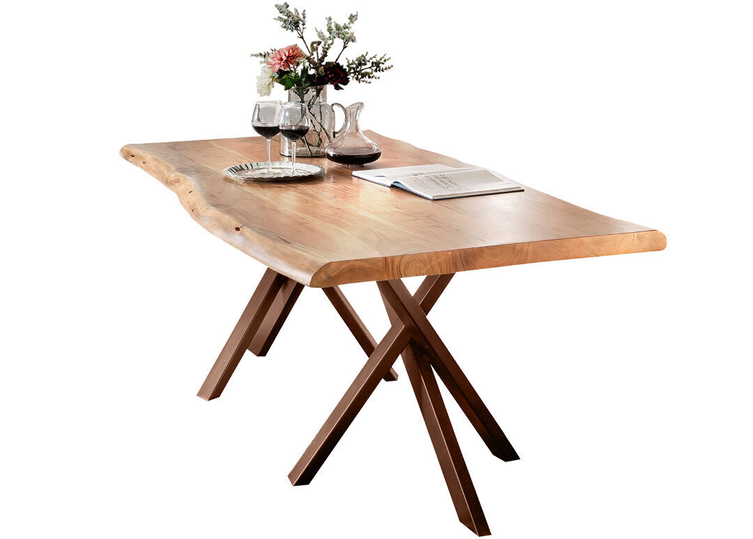 Valgomojo stalas Tische 200 x 100 cm, antikinis rudas kaina ir informacija | Virtuvės ir valgomojo stalai, staliukai | pigu.lt