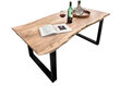 Valgomojo stalas Tisch 100 x 180 cm, antikinis juodas kaina ir informacija | Virtuvės ir valgomojo stalai, staliukai | pigu.lt