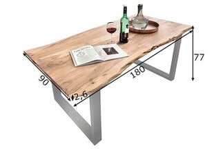 Обеденный стол Tische 90x180 см, акация цена и информация | Кухонные и обеденные столы | pigu.lt
