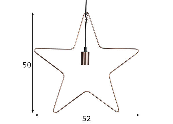 Žvaigždės formos lubinis šviestuvas Ramsvik, vario spalvos, 1x 40 W kaina ir informacija | Kalėdinės dekoracijos | pigu.lt