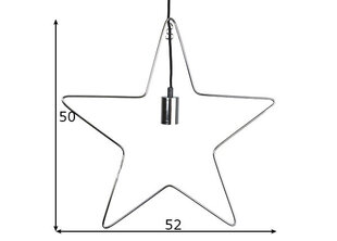 Žvaigždės formos lubinis šviestuvas Ramsvik, chromas, 1x 40 W kaina ir informacija | Kalėdinės dekoracijos | pigu.lt