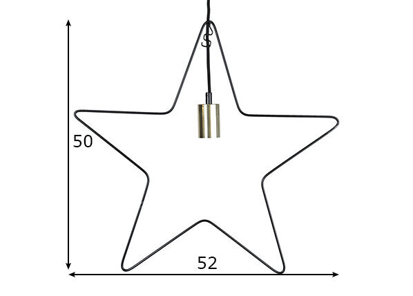 Žvaigždės formos lubinis šviestuvas Ramsvik, juodas, 1x 40 W kaina ir informacija | Kalėdinės dekoracijos | pigu.lt