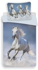 Комплект постельного белья Horses White, 140 x 200 см + наволочка 70 x 90 см цена и информация | Детское постельное бельё | pigu.lt