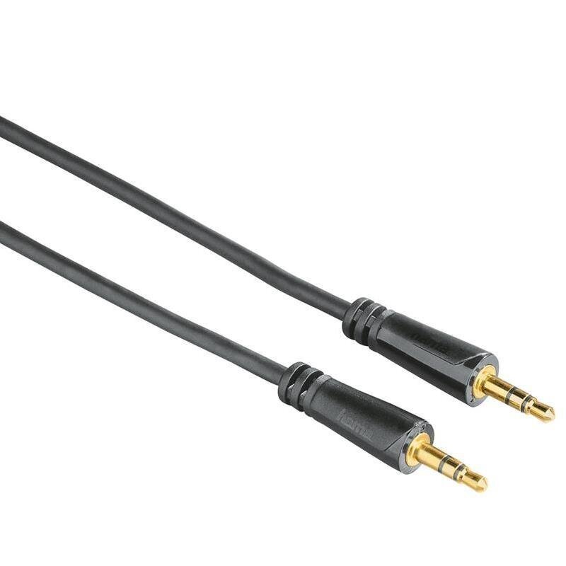 Paauksuotas audio kabelis 3,5 mm, Hama / 0,75 m kaina ir informacija | Kabeliai ir laidai | pigu.lt
