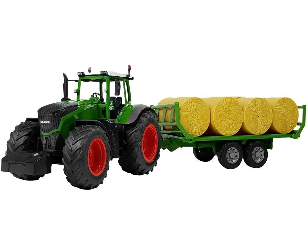 Nuotoliniu būdu valdomas traktorius su priekaba, 80 cm kaina ir informacija | Žaislai berniukams | pigu.lt
