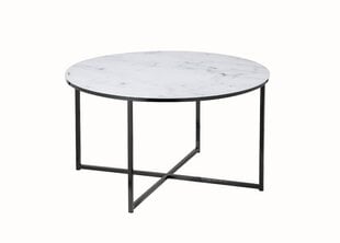 Kavos staliukas 80 cm, baltas/juodas kaina ir informacija | Kavos staliukai | pigu.lt