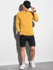Vyriški marškinėliai ilgomis rankovėmis be rašto Ombre L131, geltoni kaina ir informacija | Vyriški marškinėliai | pigu.lt