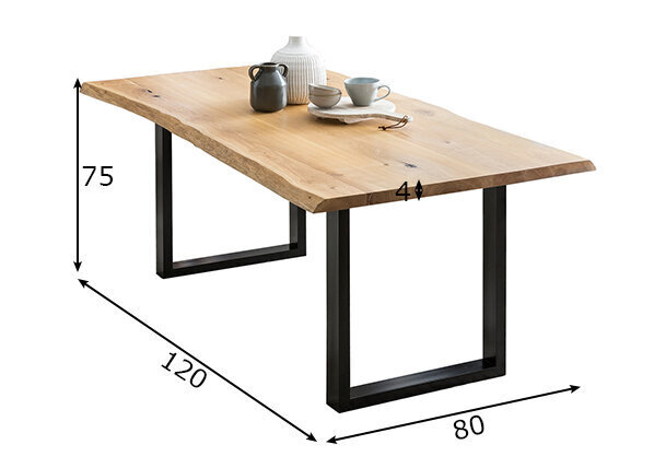 Valgomojo stalas 80 x 120 cm цена и информация | Virtuvės ir valgomojo stalai, staliukai | pigu.lt