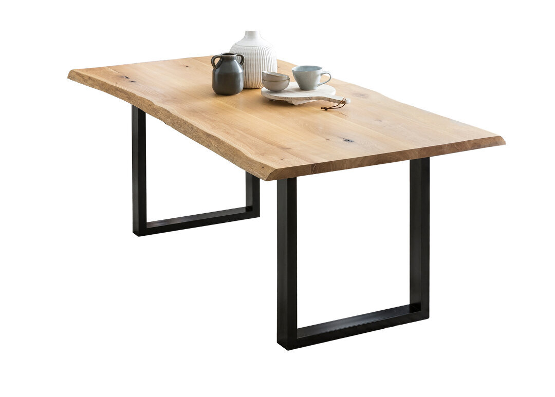 Stalas SalesFever Laud 391020, rudas/juodas kaina ir informacija | Virtuvės ir valgomojo stalai, staliukai | pigu.lt