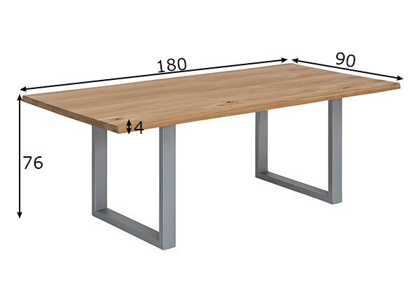 Valgomojo stalas Tisch 90 x 180 cm, ąžuolas kaina ir informacija | Virtuvės ir valgomojo stalai, staliukai | pigu.lt
