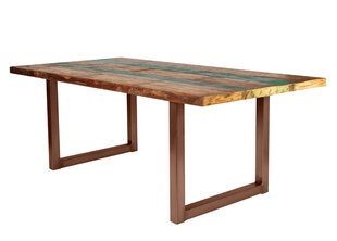 Valgomojo stalas Tisch 100 x 200 cm, antikinis rudas kaina ir informacija | Virtuvės ir valgomojo stalai, staliukai | pigu.lt