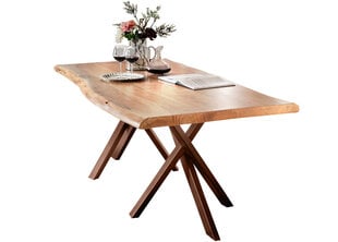 Valgomojo stalas This 85 x 160 cm, akacija / natūralus kaina ir informacija | Virtuvės ir valgomojo stalai, staliukai | pigu.lt