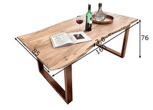 Обеденный стол Thiche 85x160 см, акация/натуральный цена и информация | Кухонные и обеденные столы | pigu.lt