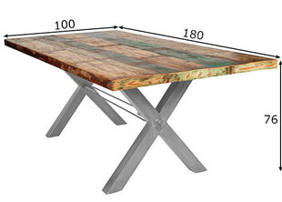 Valgomojo stalas Tisch 100 x 180 cm, antikinis kaina ir informacija | Virtuvės ir valgomojo stalai, staliukai | pigu.lt
