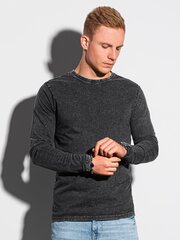 Vyriški marškinėliai ilgomis rankovėmis be atspaudo Ombre L131 , juodi kaina ir informacija | Vyriški marškinėliai | pigu.lt