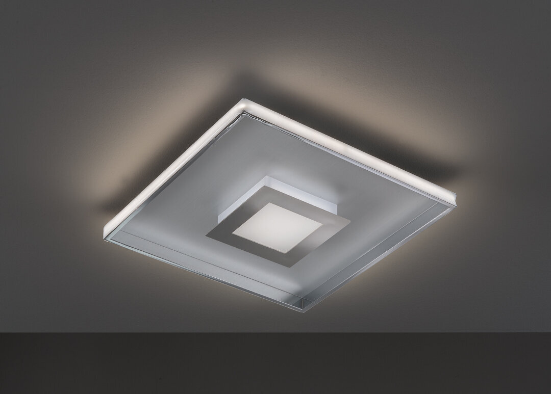 Lubinis šviestuvas Bug LED, aliuminio ir chromo spalvos, 28 W/3300 lm kaina ir informacija | Lubiniai šviestuvai | pigu.lt