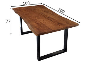 Valgomojo stalas Tische, 200x100, juodas kaina ir informacija | Virtuvės ir valgomojo stalai, staliukai | pigu.lt