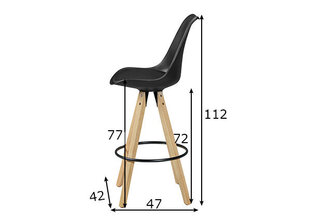 Комплект барных стульев Lima, 2шт, черный цена и информация | Стулья для кухни и столовой | pigu.lt