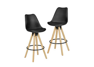 Baro kėdžių komplektas Lima, 2 vnt., juodos spalvos kaina ir informacija | Virtuvės ir valgomojo kėdės | pigu.lt