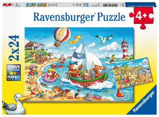 Ravensburger dėlionė Poilsis prie jūros, 2 x 24 vnt. kaina ir informacija | Lavinamieji žaislai | pigu.lt