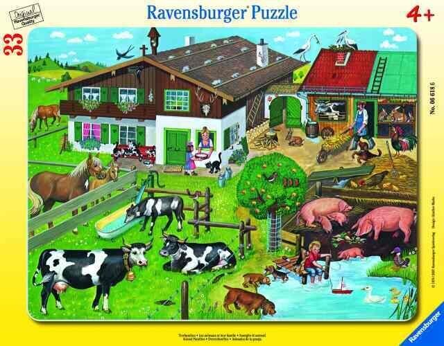 Ravensburger dėlionė Gyvūnų šeimos, 33 vnt. kaina ir informacija | Dėlionės (puzzle) | pigu.lt