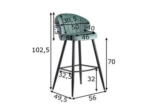 Барный стул Wohnling WL6.289, зеленый цена и информация | Стулья для кухни и столовой | pigu.lt